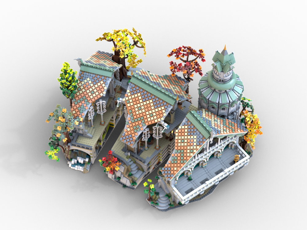 LEGO MOC-254135 Rivendell Tower Hall by Fanpeixi | Rebrickable