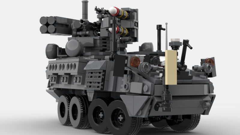 Stryker APC Military Armored Vehicle SHORAD made with real LEGO® bricks