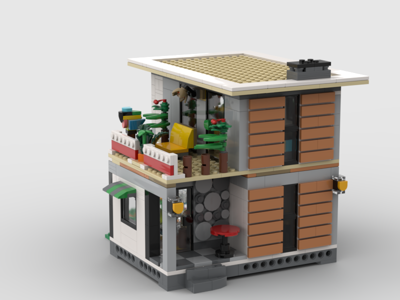 レジン　ハンドメイド　637 LEGO MOC-223207 Modern House with Garden, Alternate Build of Lego