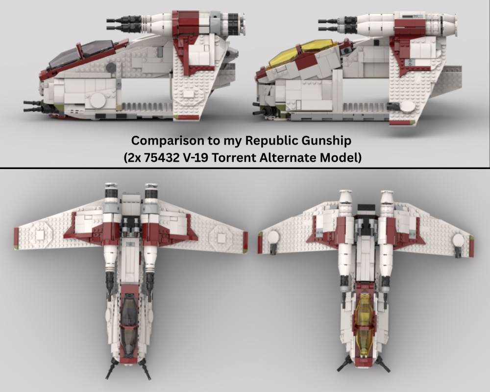 再出品 モッキンバード ラップペイント LEGO MOC-267704 Republic Gunship (75432 + 75402 Alternate Model