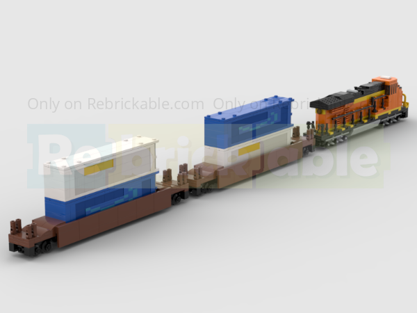LEGO MOC-215001 4-Wide BNSF Container Freight Train Pack - Diesel ...