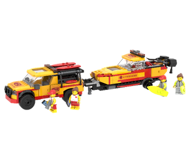 LEGO MOC 60453: Surfwatch Rescue Boat and Trailer by sebbl