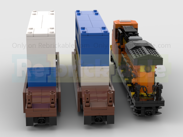 LEGO MOC-215001 4-Wide BNSF Container Freight Train Pack - Diesel ...