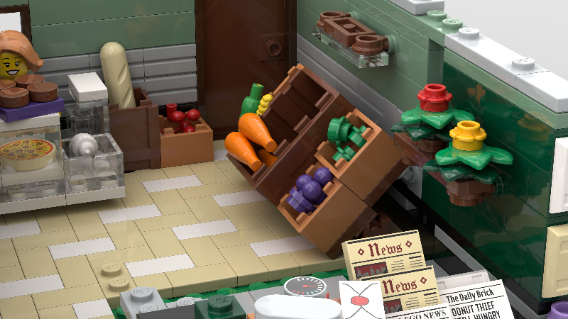 LEGO MOC-194055 MOD001 Small Town Grocery Store and Apartment by ...