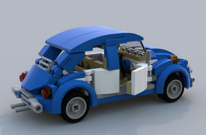 LEGO MOC VW Beetle Minifigure size by bamsham363 | Rebrickable - Build ...