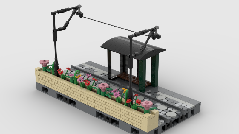 LEGO MOC-187487 Tram tracks with tram stop modular 32x16 by Quczi142 ...