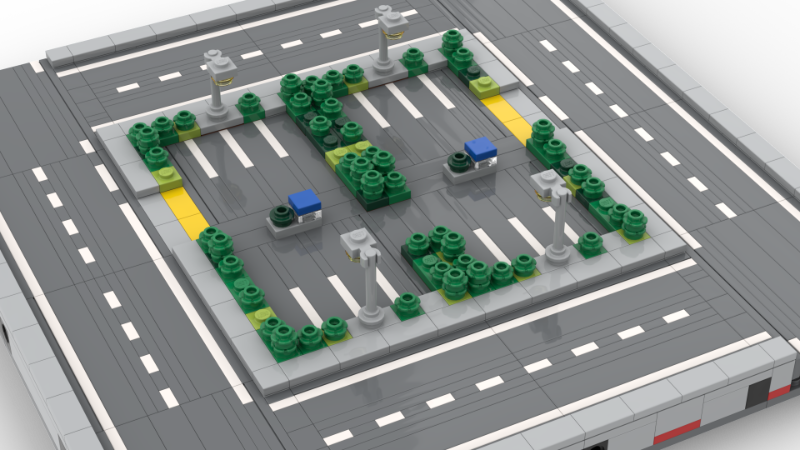 LEGO MOC Microscale Road Modules 8x8 Parking Lot Variations by ...