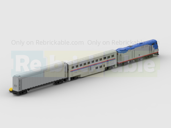 LEGO MOC-171417 Am Trak Car Auto Train Pack - 4 Studs Wide by Andy Ps ...
