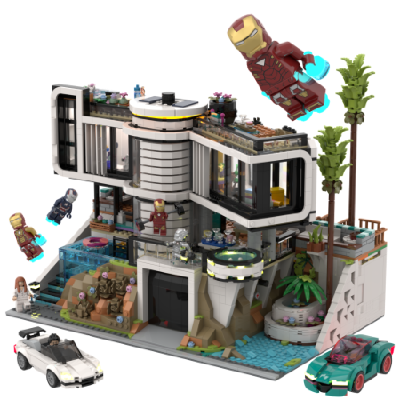 Tony stark lego discount mansion