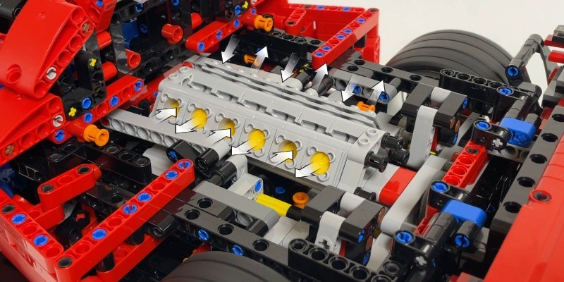 LEGO MOC-206167 42143 페라리 Daytona SP3 RC MOD for Power Function Motors ...