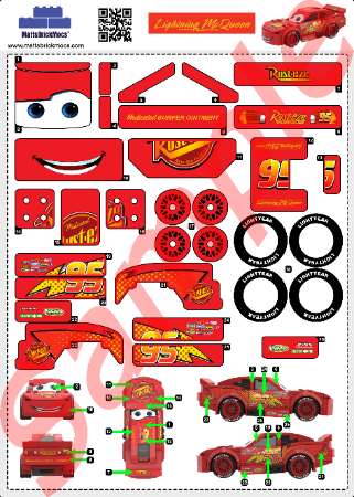 Lego Moc Lightning Mcqueen By Mattsbrickmocs 